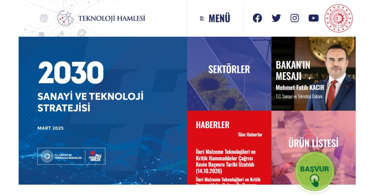 Teknoloji Hamlesi Programı ana sayfası ve çağrı planına erişim.